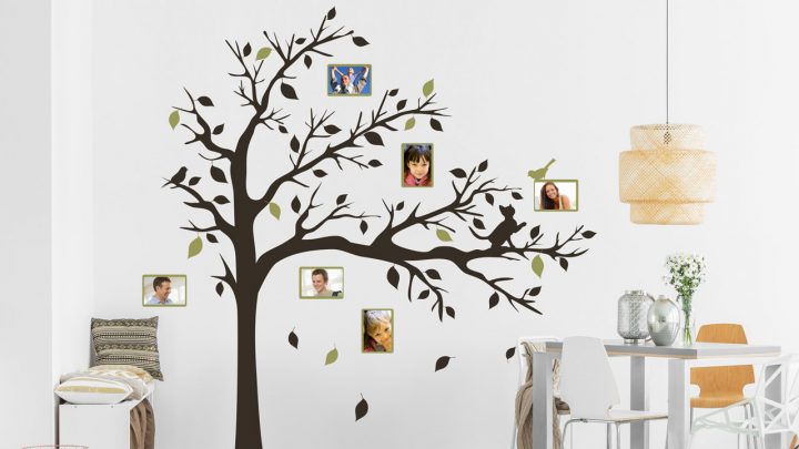 Wandtattoo Fotorahmen Baum als Deko Idee