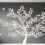 Wandtattoo Großer Baum in Weiß und Beige